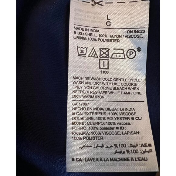 Old Navy NWT Dress Size L Blue Floral Tiered Flowy Short Sleeve Midi Large - Picture 8 of 8